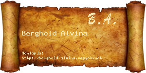 Berghold Alvina névjegykártya